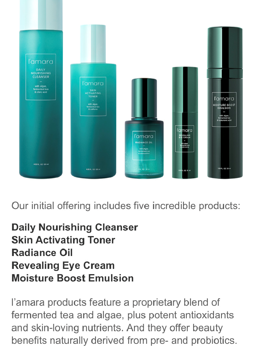 a bottle of tamara products including a daily nourishing cleanser and skin activating toner