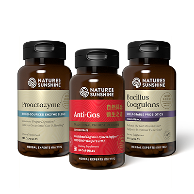 digestive helpers: probiotics; proactyzymes
