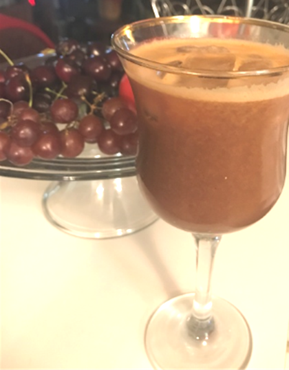 glass of juice; smoothie; healthy grapes