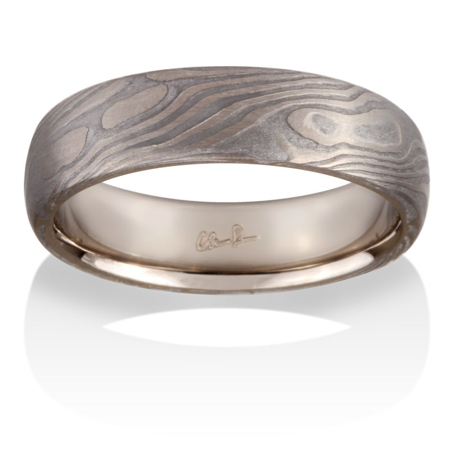 Maple - 14K Pd White Gold, Meteorite