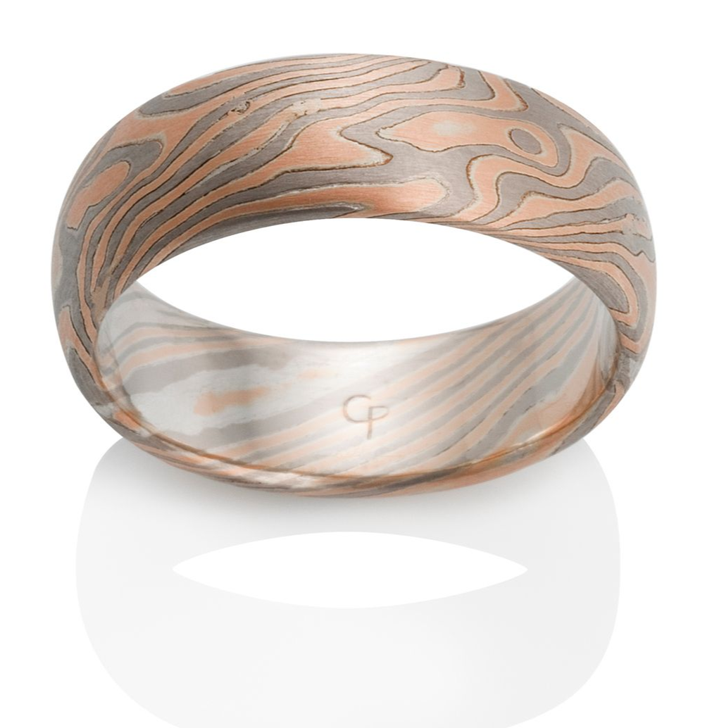Oak - 14K Red Gold, Pd500, Silver