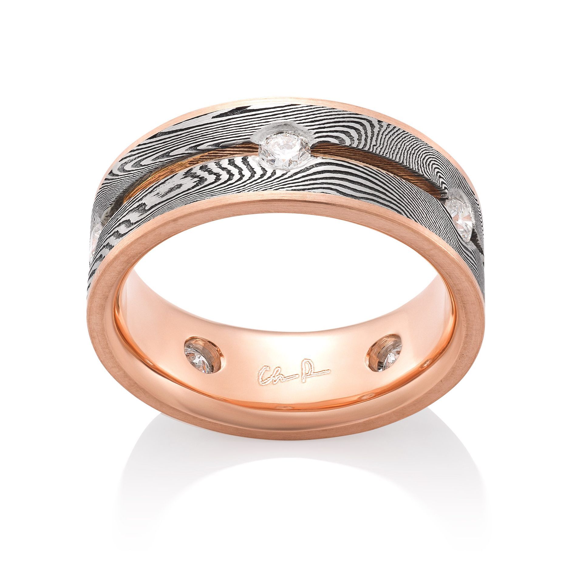 Supernova - 14K Red Gold Channel and Diamonds