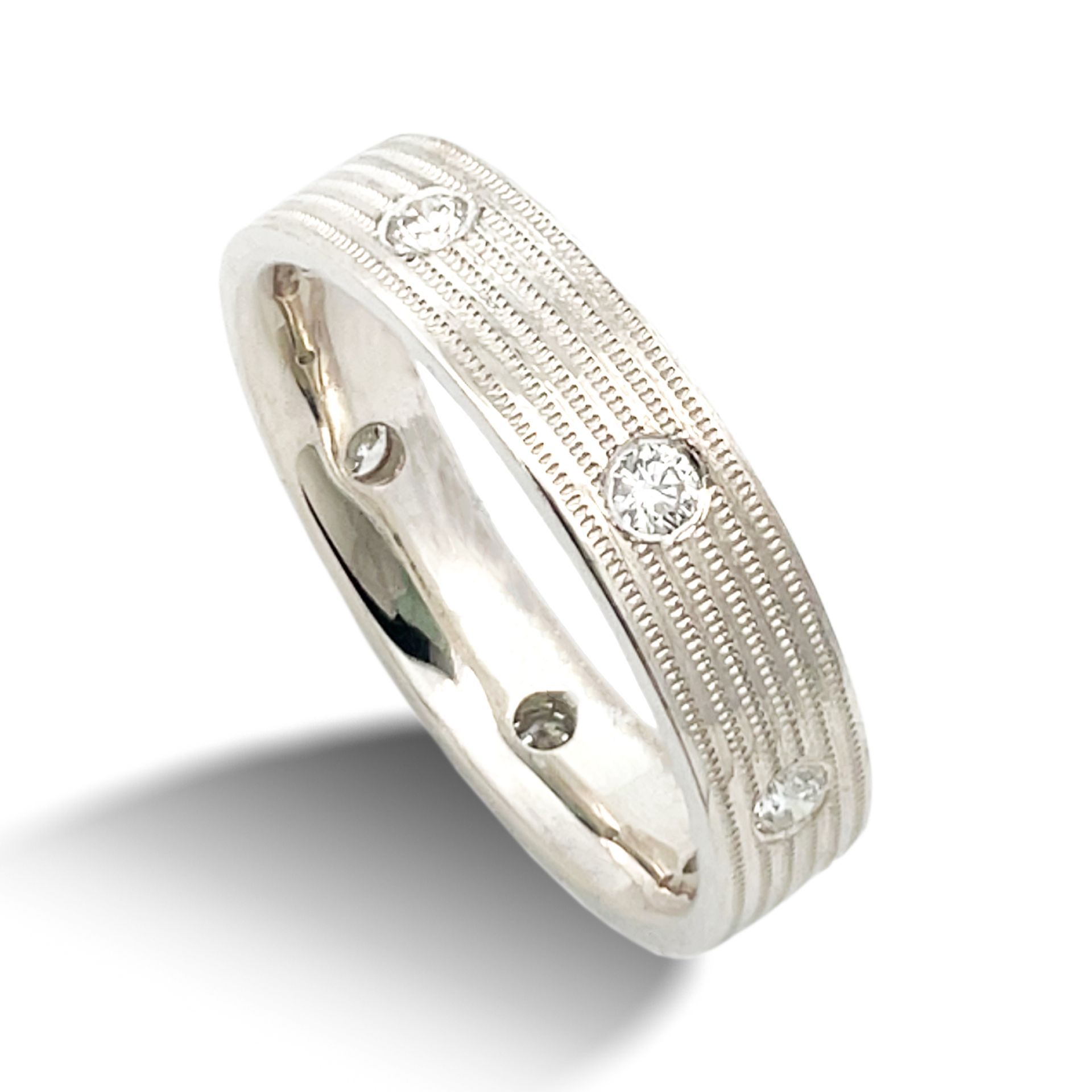 Modern Electrum - Milgrain Rows, Diamonds