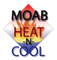 MOAB Heat-N-Cool logo with red diamond, flames, and black, orange, and blue text