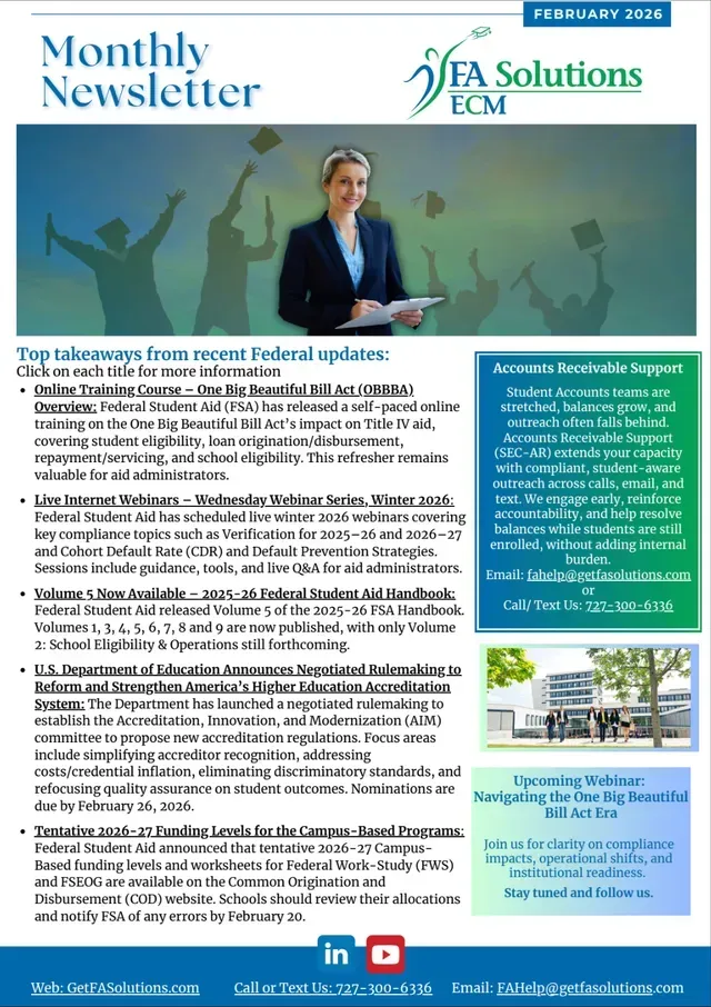 13. Financial aid outsourcing solutions for higher education institutions
