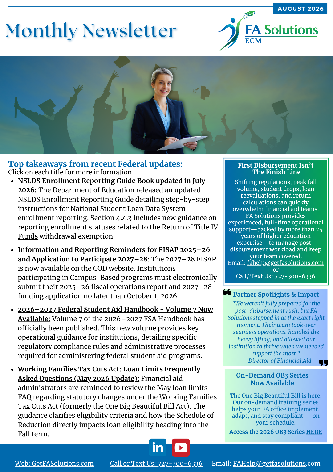 231. NSLDS Enrollment Reporting Information and Reporting Reminders for FISAP 2025–26