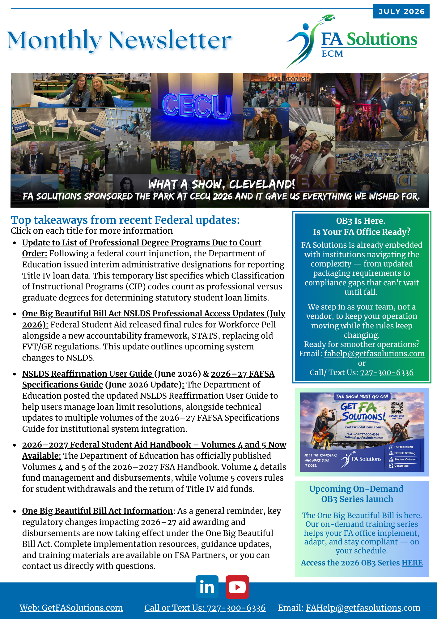 231. Financial aid administration services for institutional excellence
