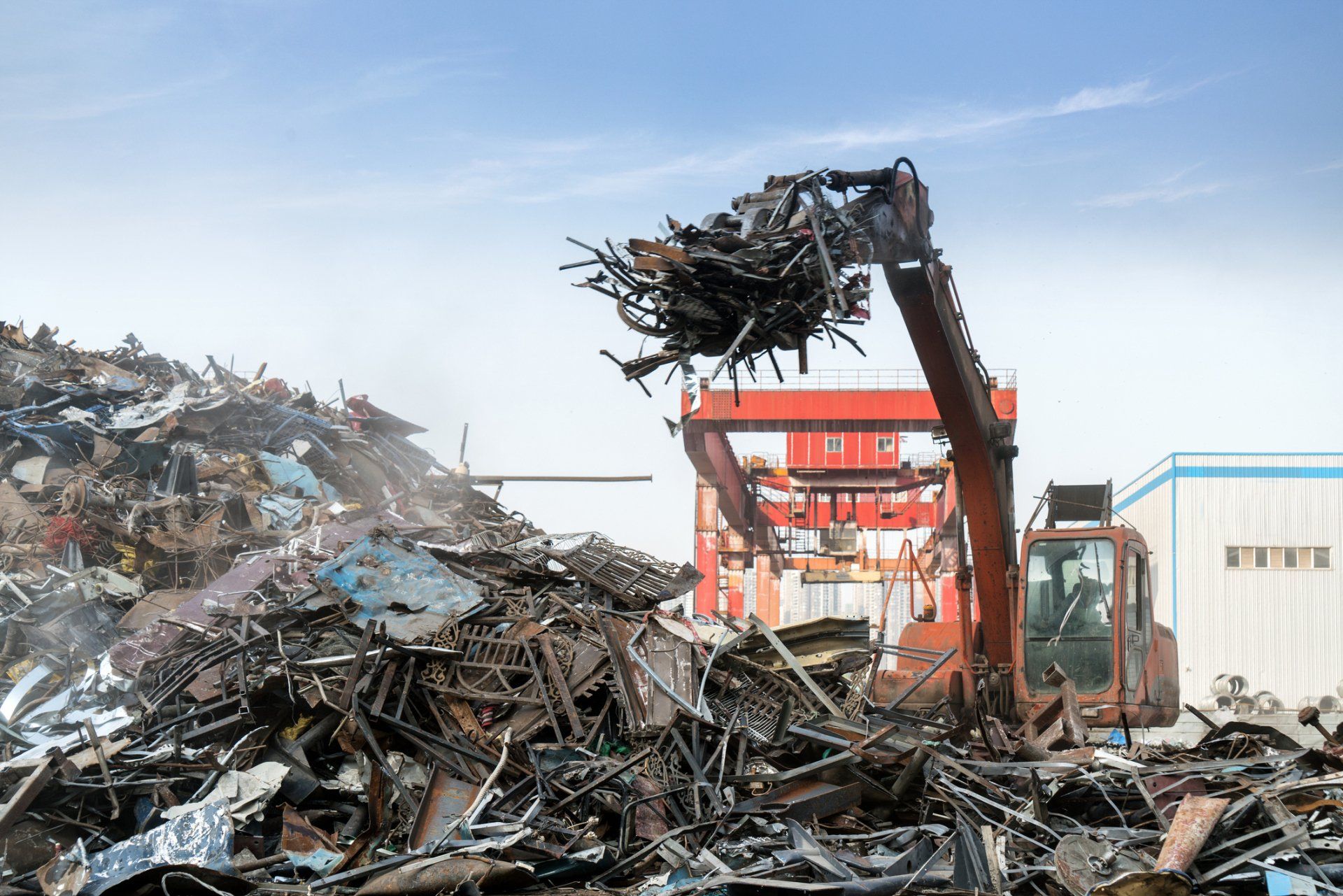Crane Grabbing Metal Scraps — Ephrata, PA — Ephrata Recycling Crane Grabbing Metal Scraps — Ephrata, PA — Ephrata Recycling