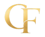 Gold “CF” monogram logo on a white background