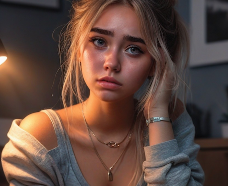 A woman is sad, because her OnlyFans career dried up, she's out of money, and can't find love.