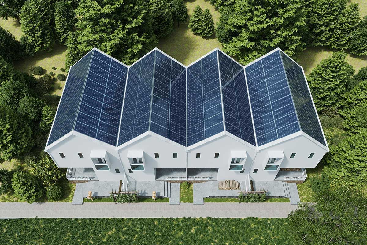 roof with solar panels