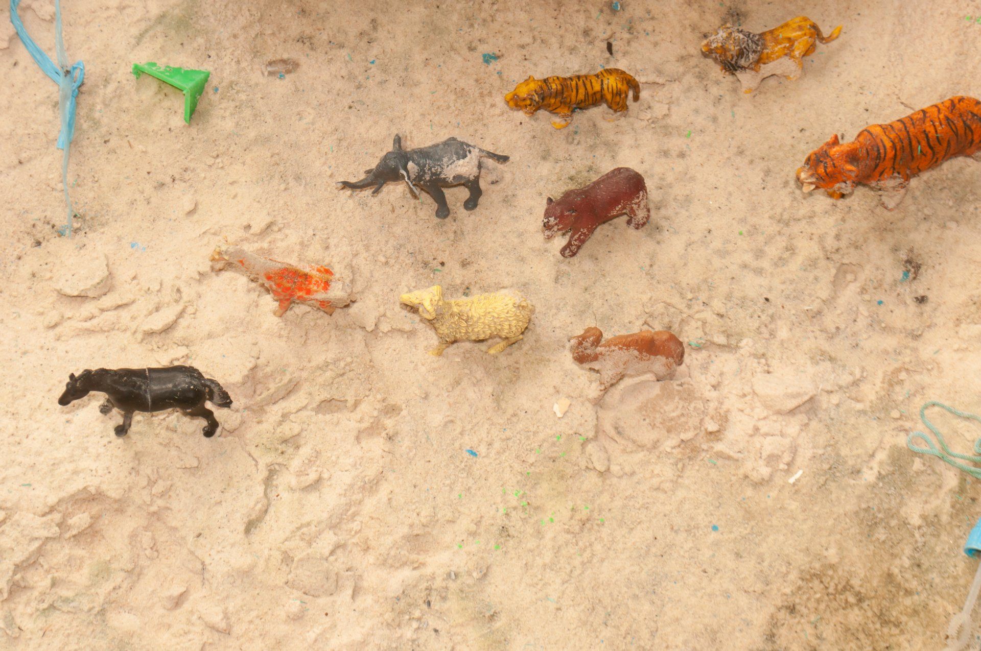 sand tray therapy miniatures stock image