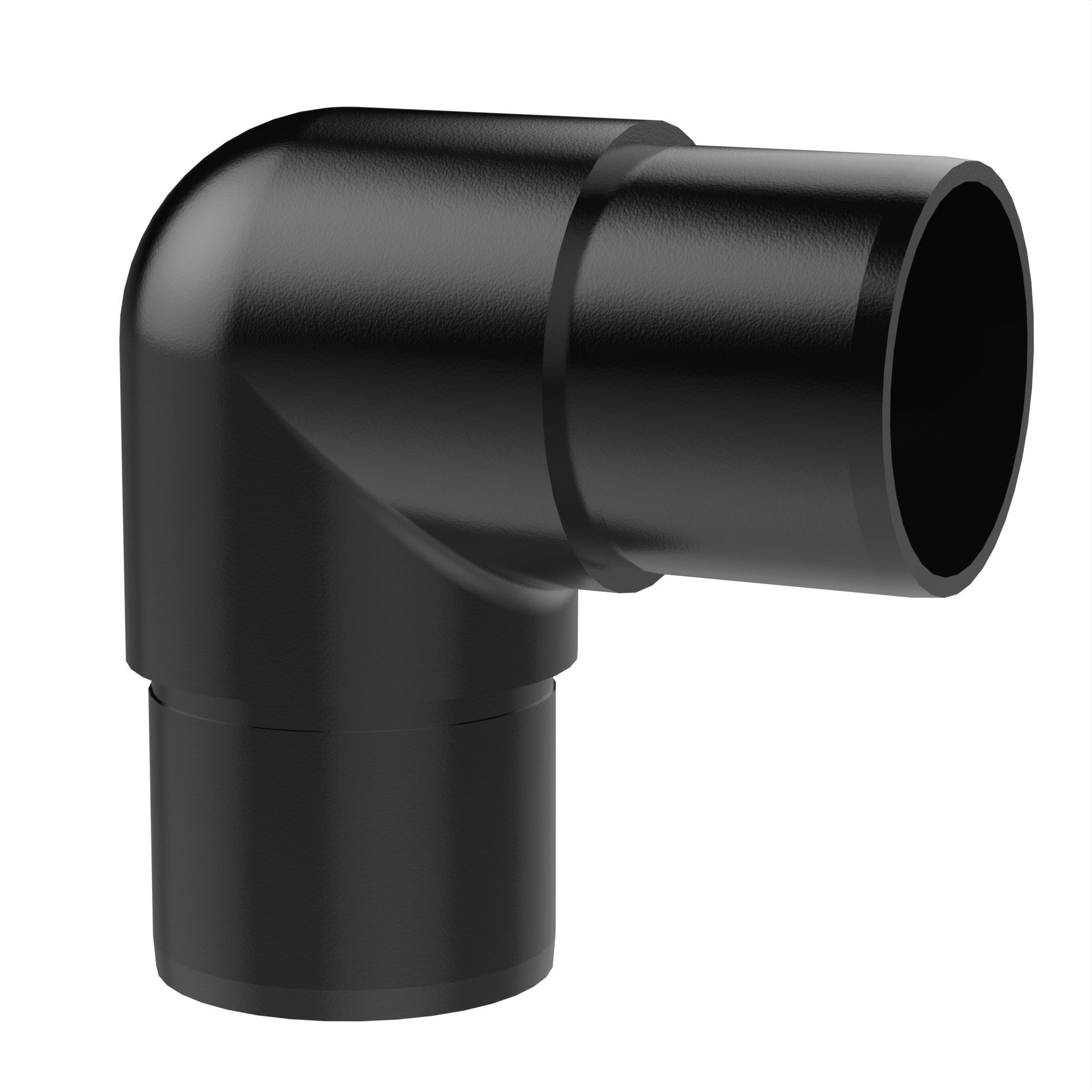 Round Elbow - Black 90 Deg Corner 42.4mm Fix