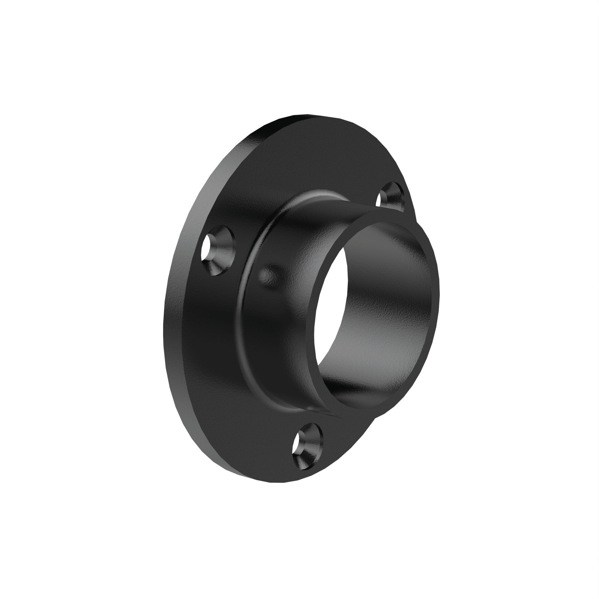 External Fit Round Tube Flange - Black 42.4mm Fix