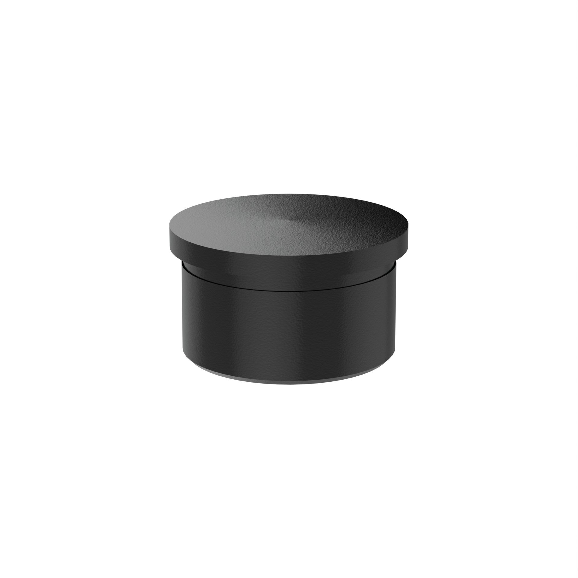 End Cap Flat Top - Black Glue Fit 42.4mm Fix