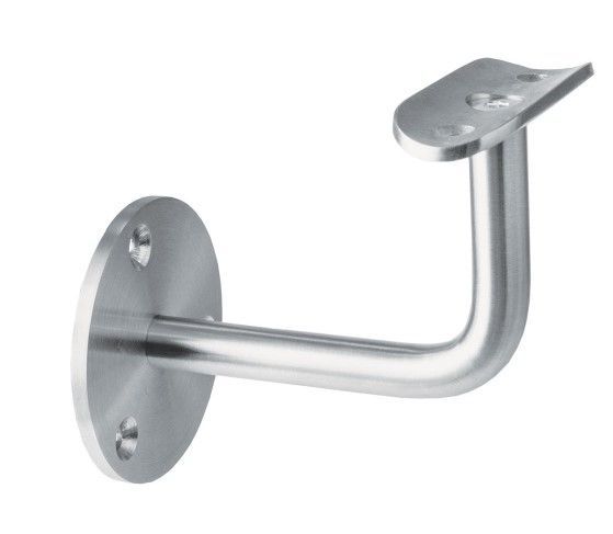 Handrail Bracket 90 Degree Cranked Arm Wall Mounting 42.4mm Fixed Spigot Deep 316