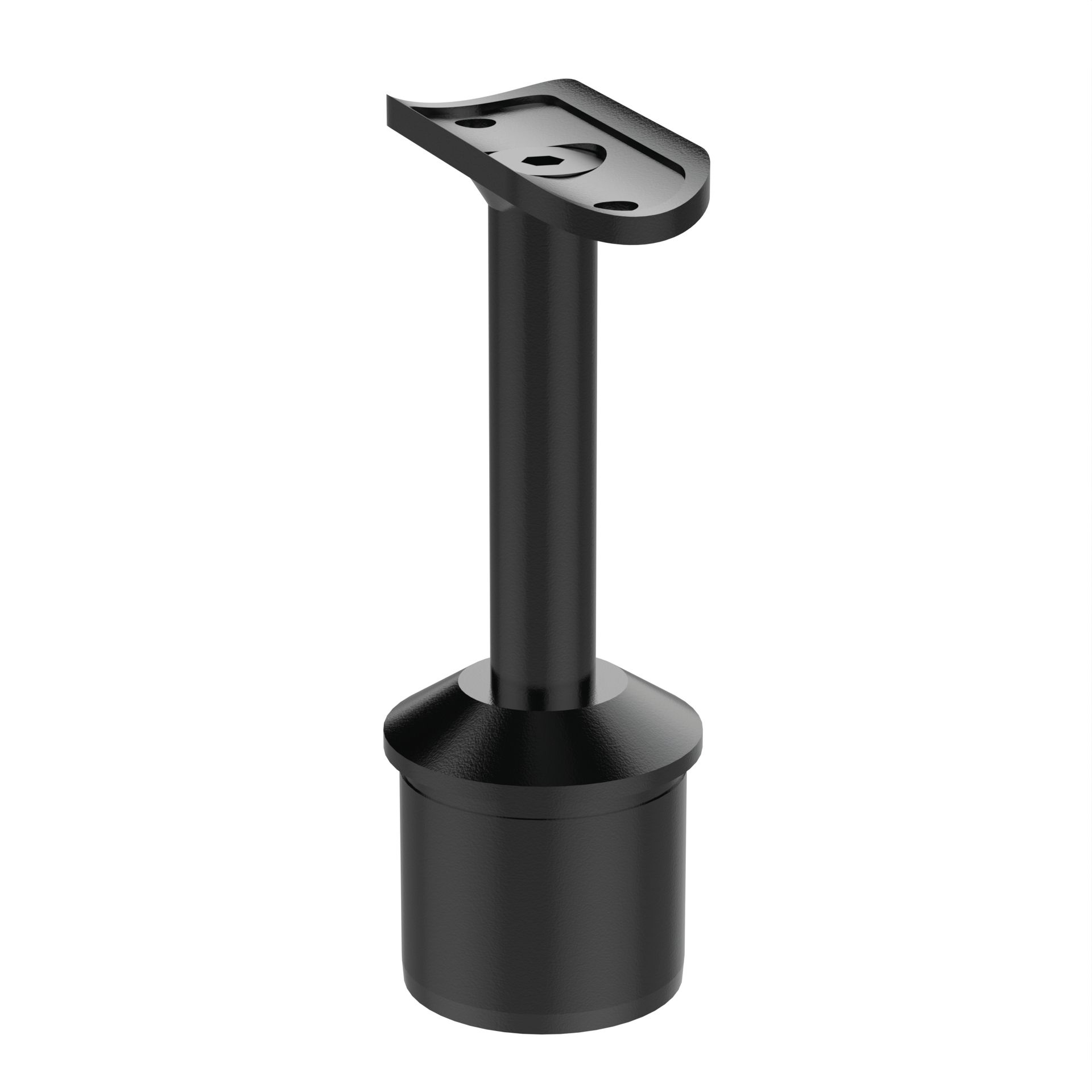 Handrail Saddle Bracket - Black 42.4mm Fix 42.4mm Mounting Fixed Spigot