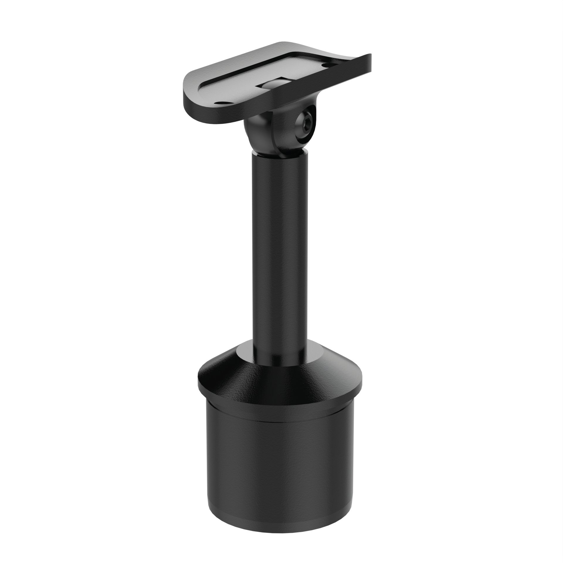 Handrail Saddle Bracket - Black 42.4mm Fix 42.4mm Mounting Adj Spigot
