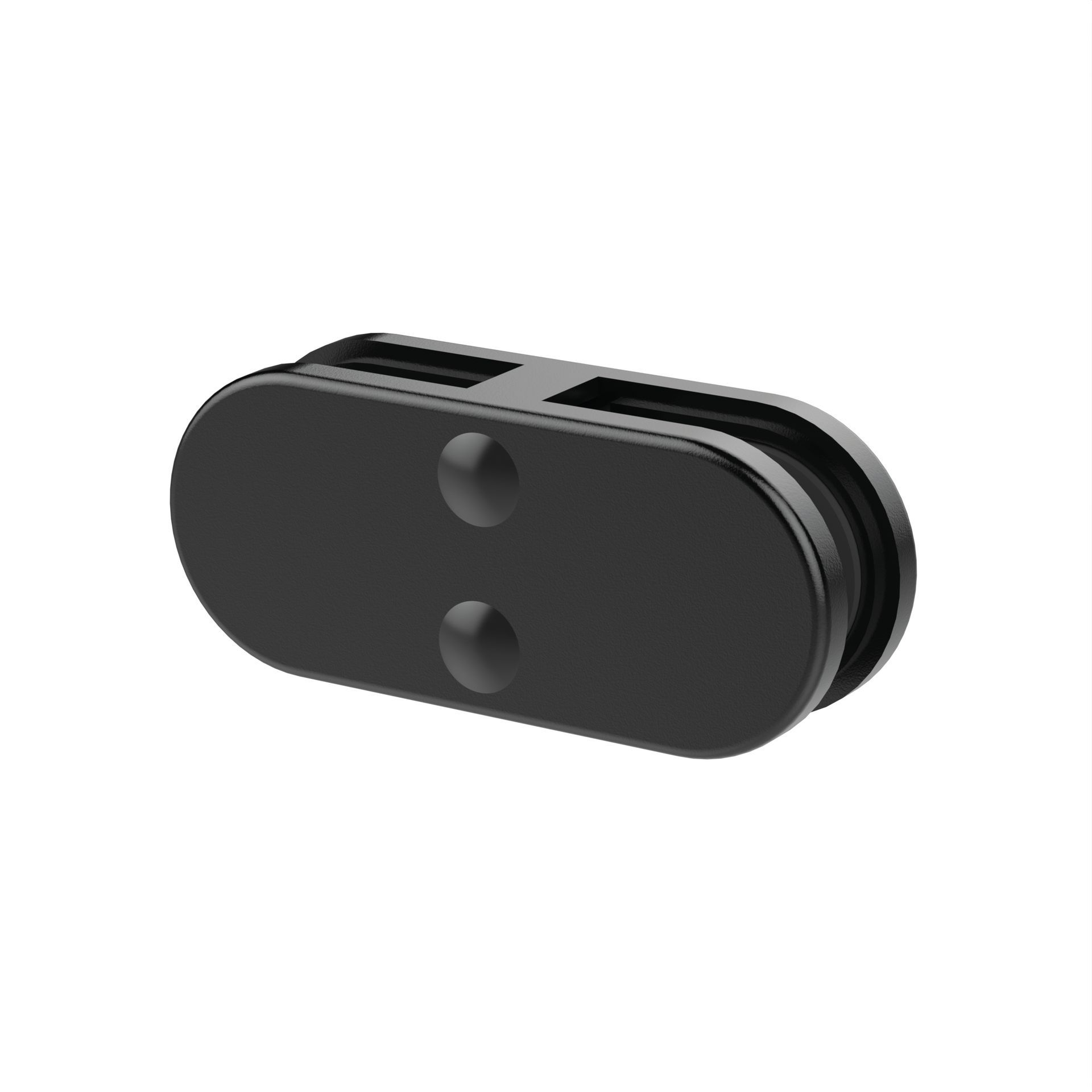 180 Degree Double Glass Clamp Black -10mm Glass