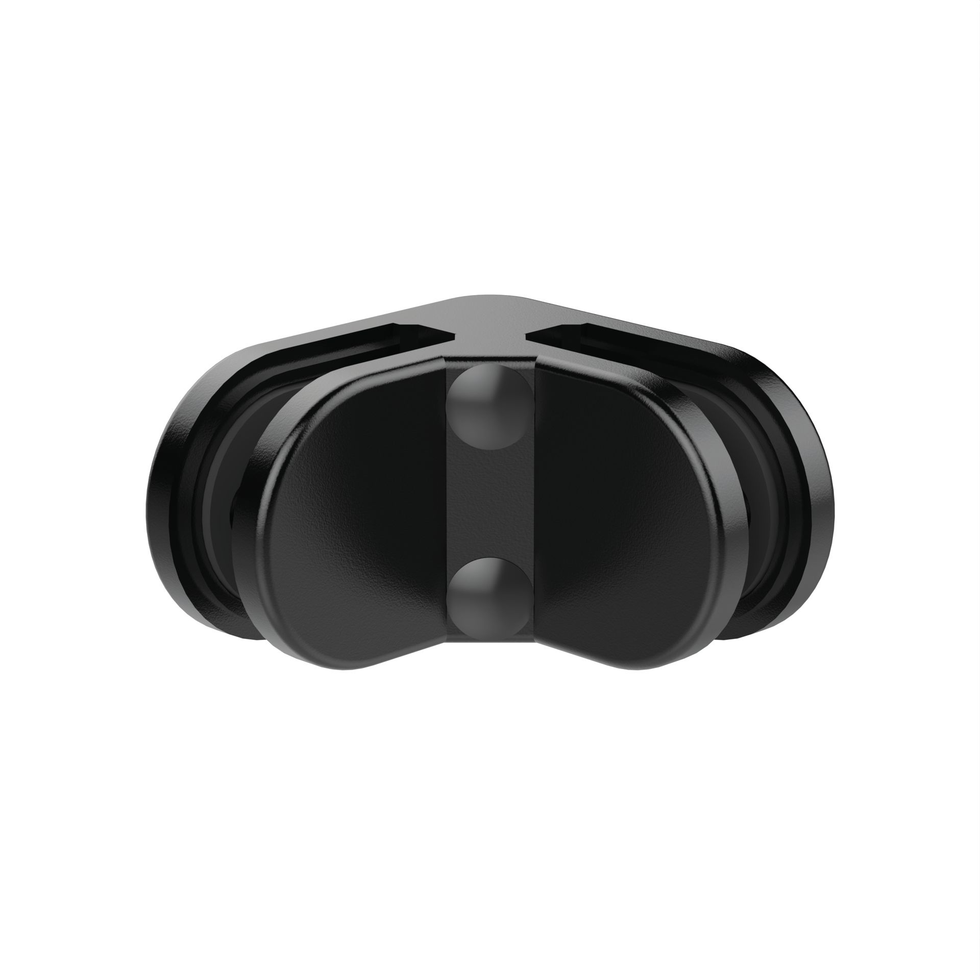 90 Degree Double Glass Clamp Black-10mm Glass