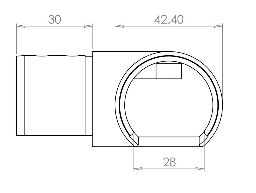 Horizontal Corner 90 Degree For Split Tube 42.4mm Fix