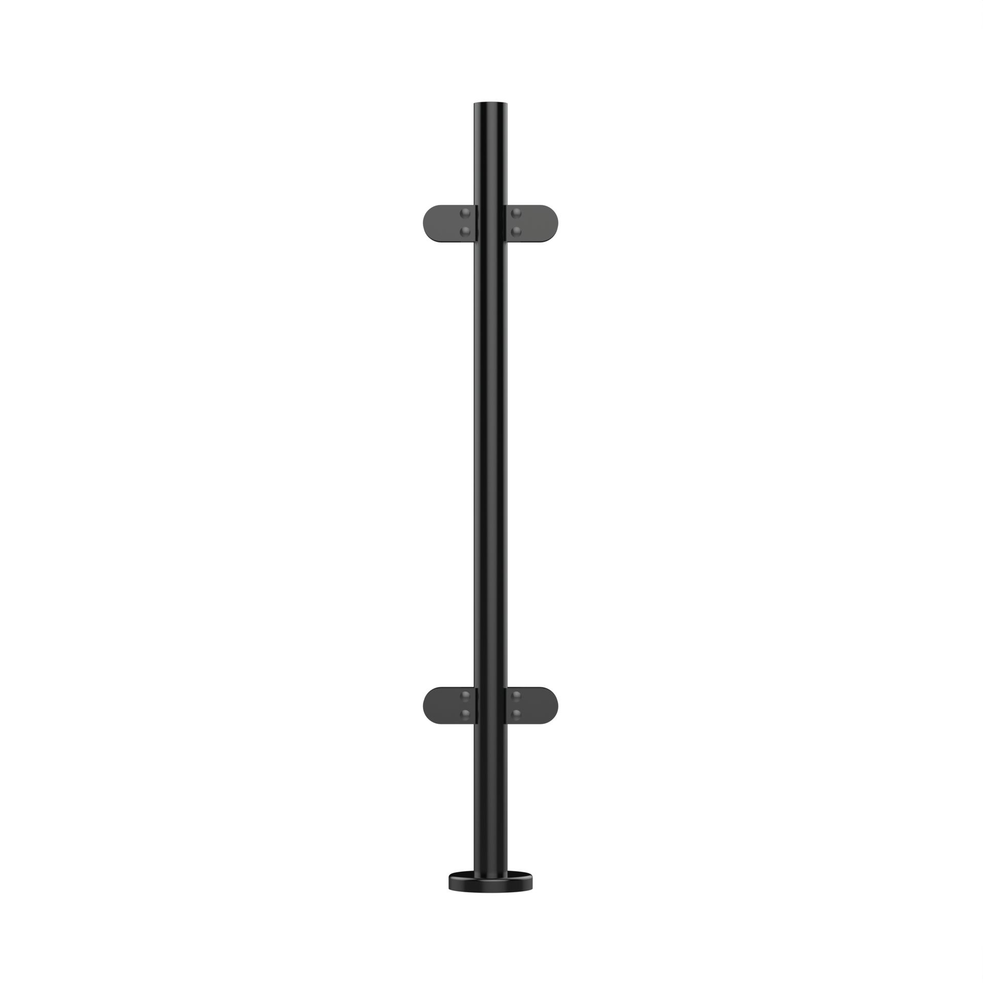 42.4mm Black Mid Post Fully Assembled - Black 978mm Long - Plain Top - Grade 304