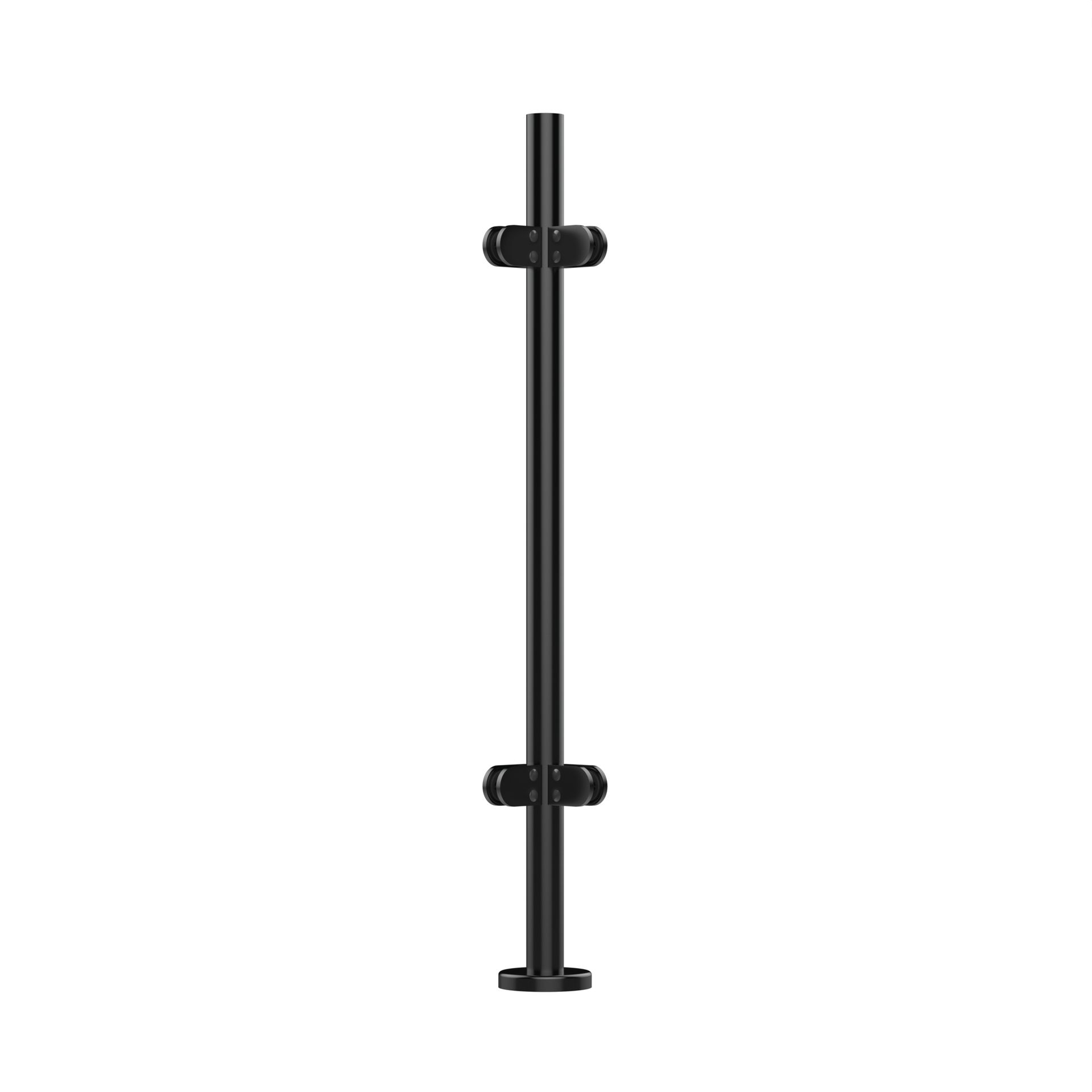 42.4mm Black Corner Post Fully Assembled Black 978mm Long - Plain Top - Grade 304