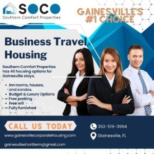 Business Travel Housing in Gainesville FL