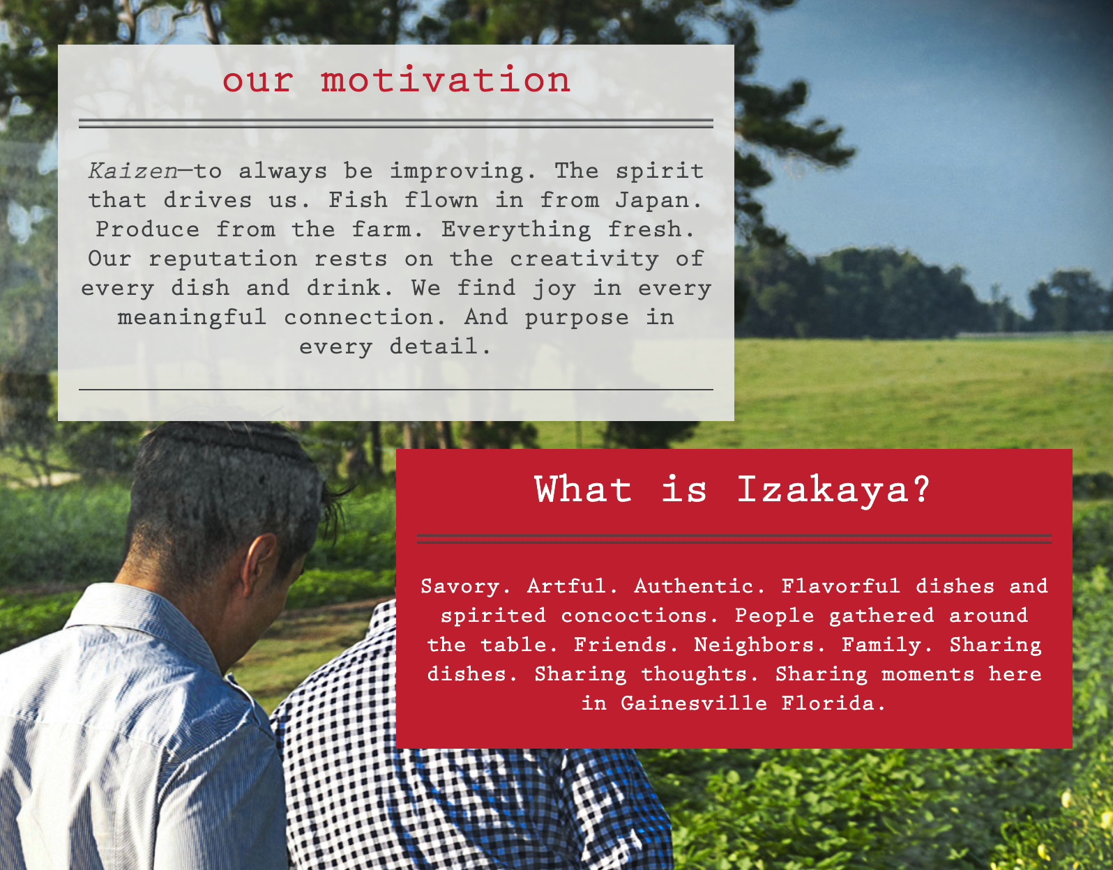 A web page about Izakaya and