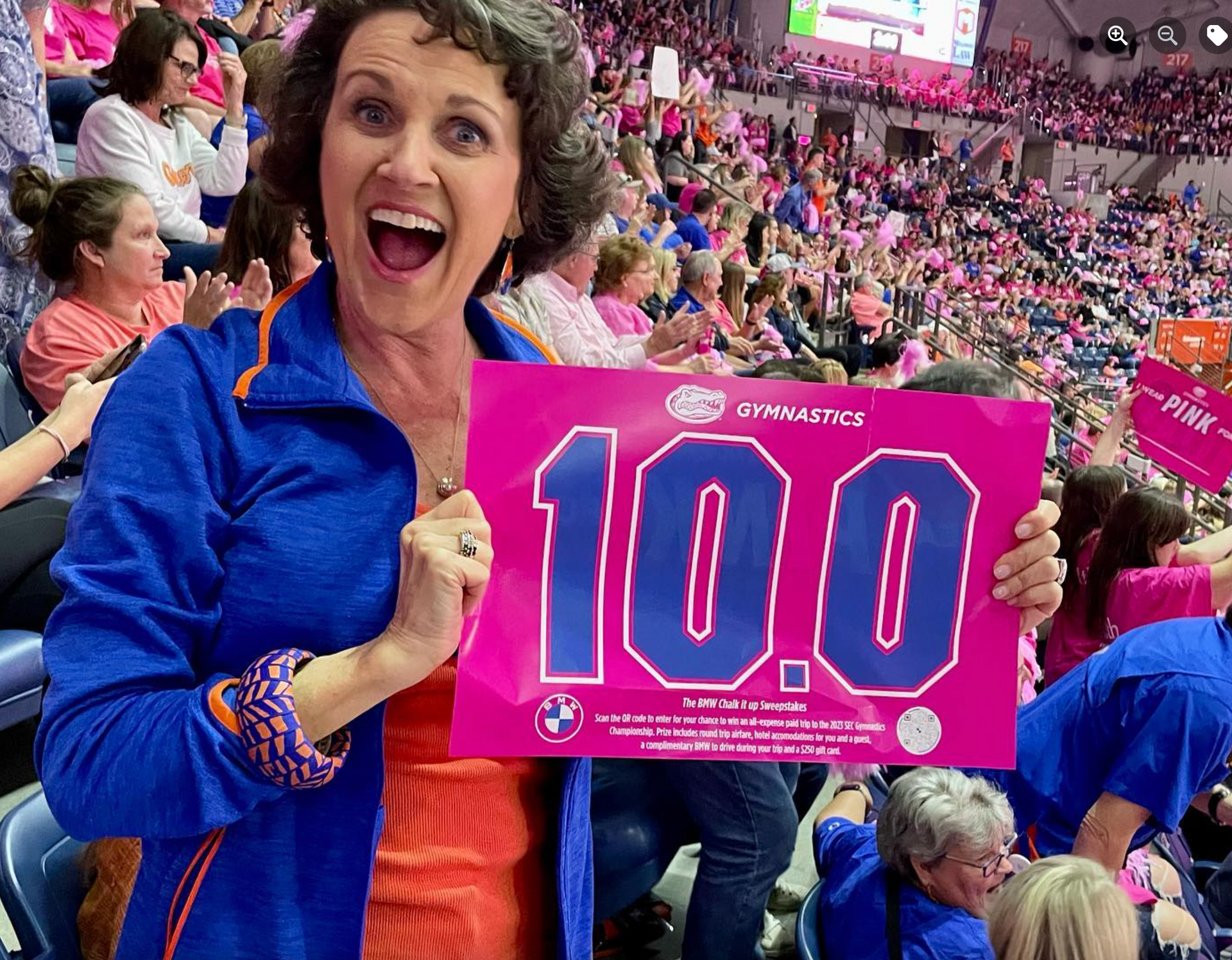 cheering on the uf gymnastic team