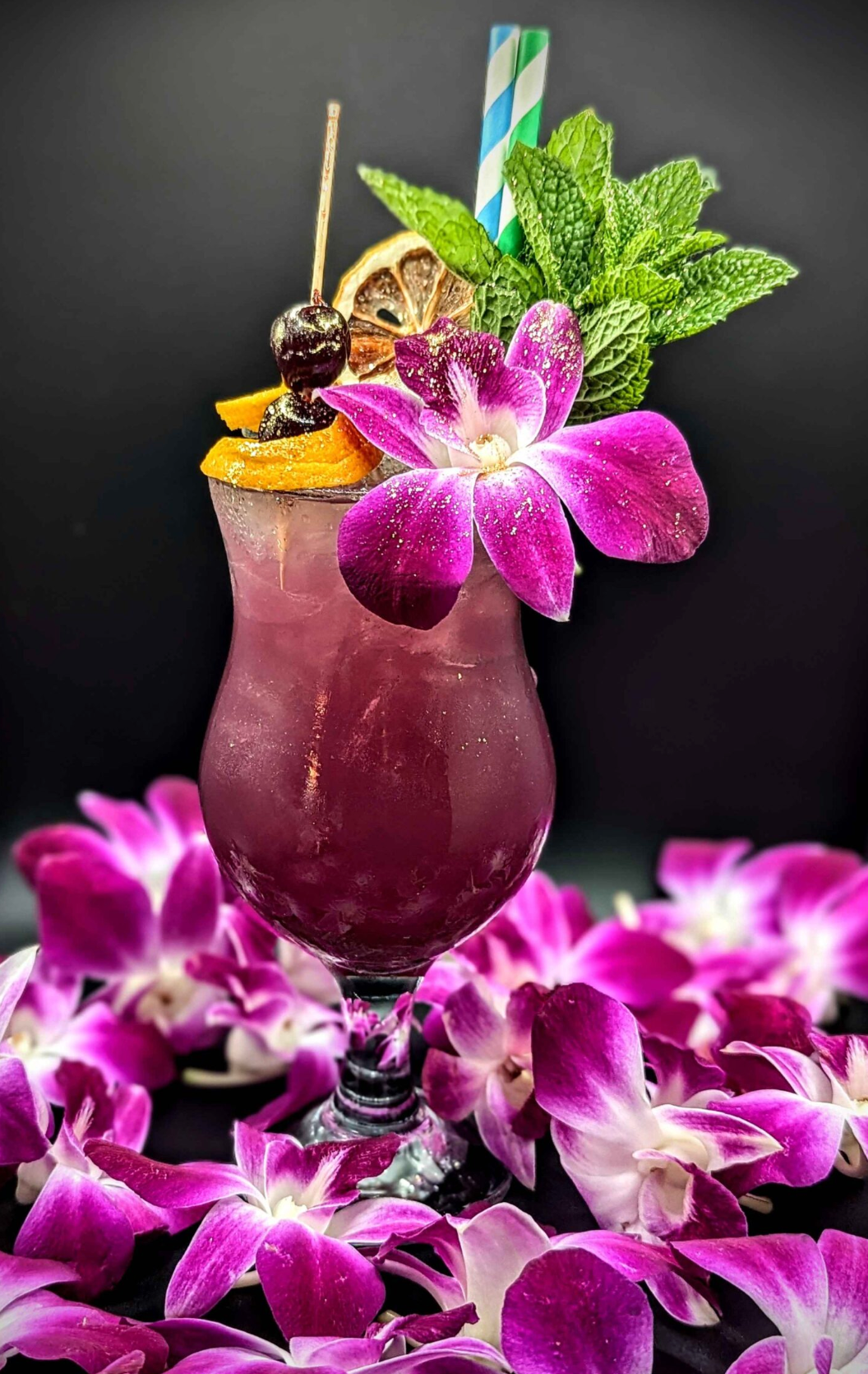 Purple cocktail at Kin Lounge