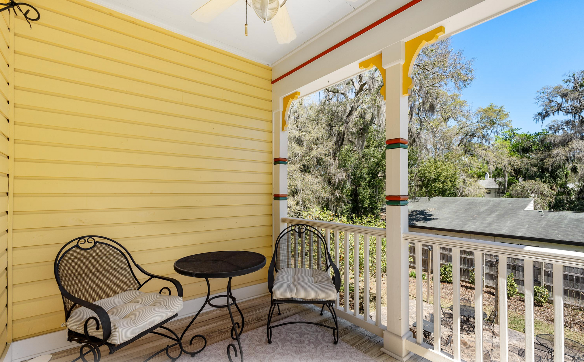 The interior and exterior of The Laurel Oak Estate