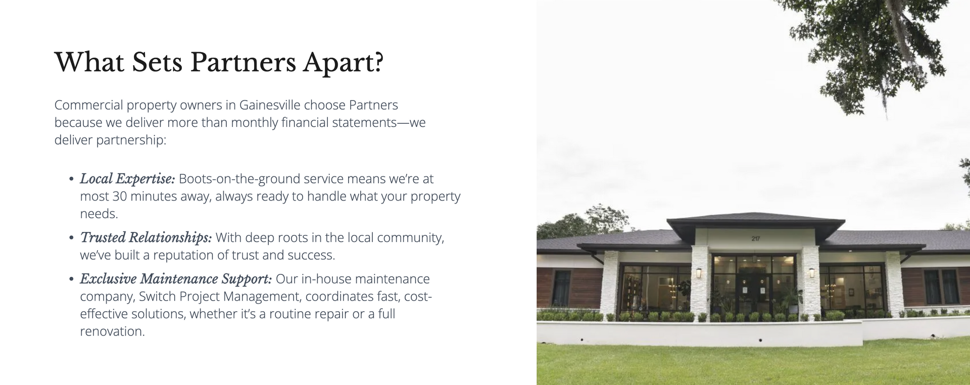 Commercial property in Gainesville, FL managed by Mary Foster