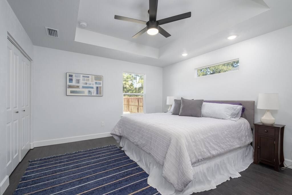 Bedroom in a StayGainesville Rental Property.