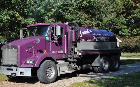 Company Septic Truck — Plymouth, IN — Creed Septic System Specialist Company Septic Truck — Plymouth, IN — Creed Septic System Specialist