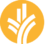 A yellow circle with a tree in the middle of it.