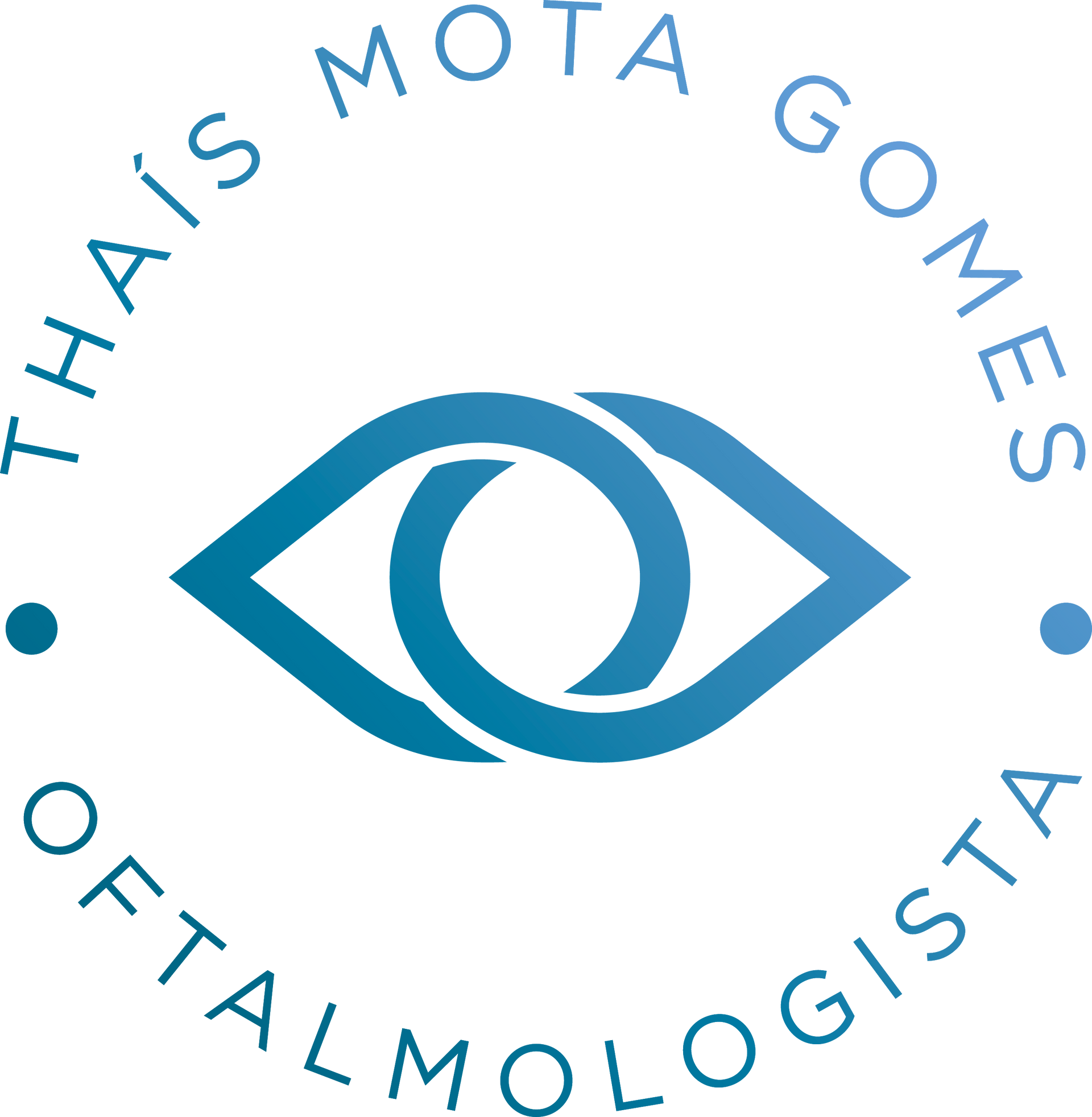 O logotipo de thais mota gomes é um olho azul dentro de um círculo.