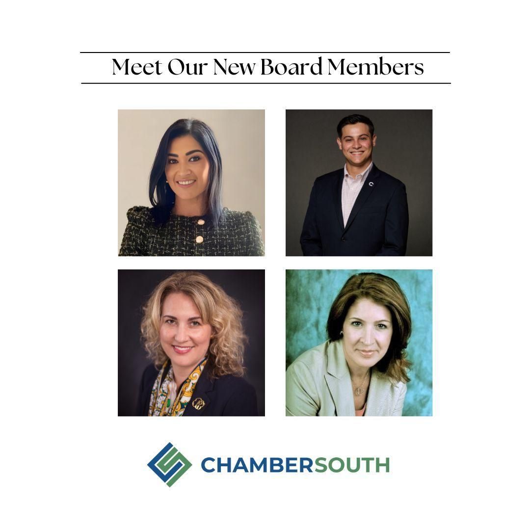 A chambersouth advertisement with four new board members