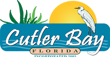 A logo for cutler bay florida with a bird on it
