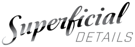 Stylized black and gray logo reading “Superficial Details”