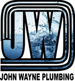 JW logo with blue water splash and “John Wayne Plumbing” text