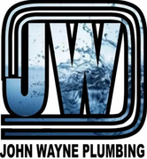 JW logo with blue water splash and “John Wayne Plumbing” text