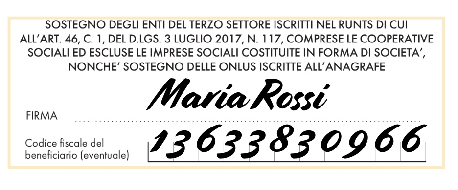 Modulo con firma di Maria Rossi e codice fiscale 