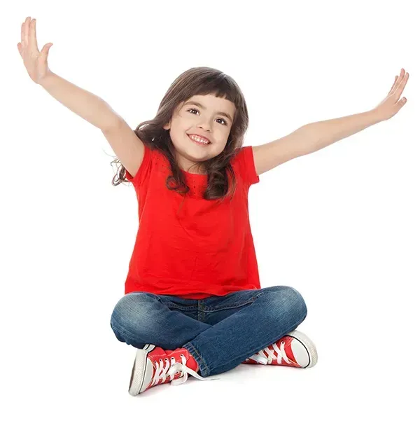 Girl raising her arms in the air