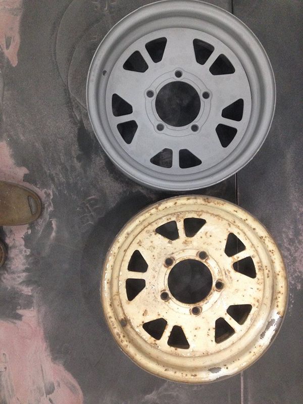 Two Wheels Mags Before And After Powder Coating — ASSB Armidale Sand And Soda Blasting In  Armidale, NSW