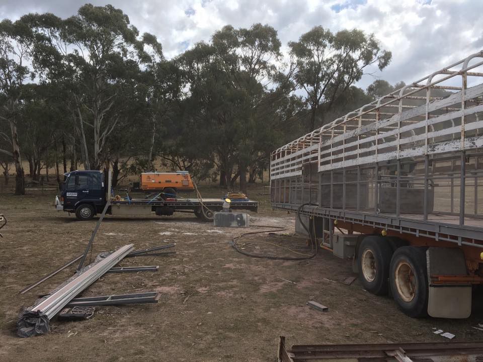 Painting The Trailer Of The Truck — ASSB Armidale Sand And Soda Blasting In  Armidale, NSW