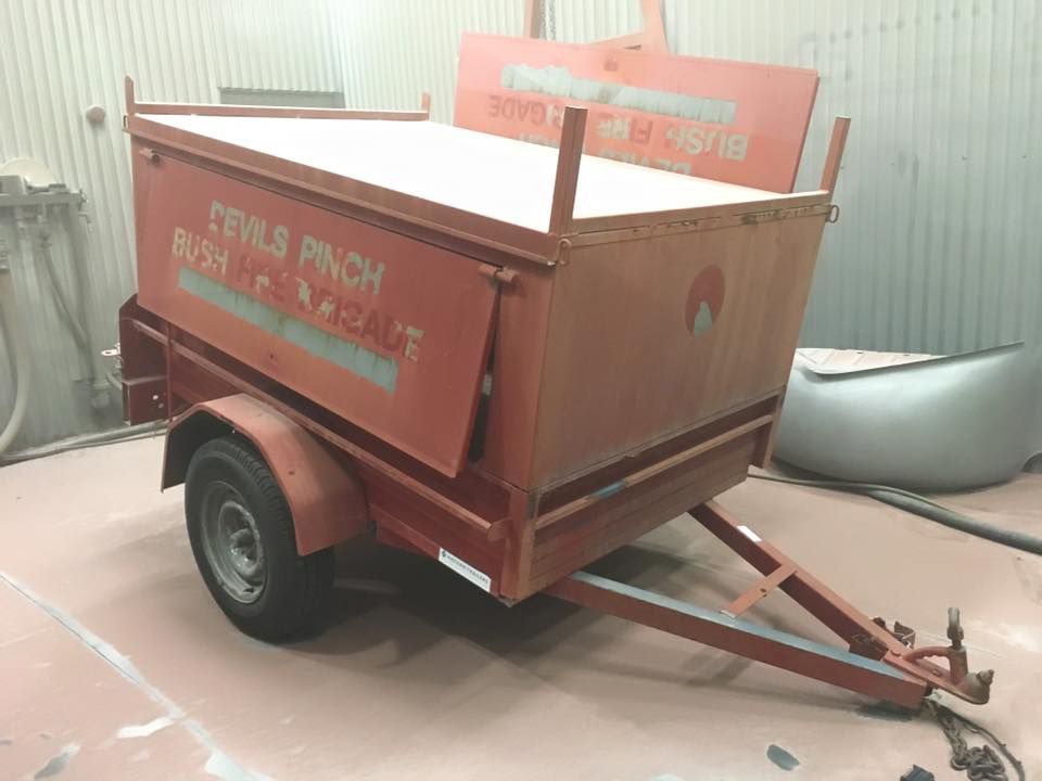 Old Red Trailer Before Painting — ASSB Armidale Sand And Soda Blasting In Armidale, NSW
