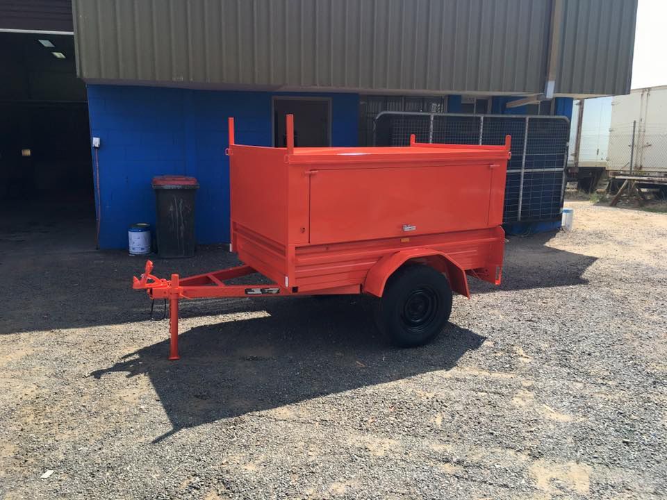 New Red Trailer After Painting — ASSB Armidale Sand And Soda Blasting In Armidale, NSW