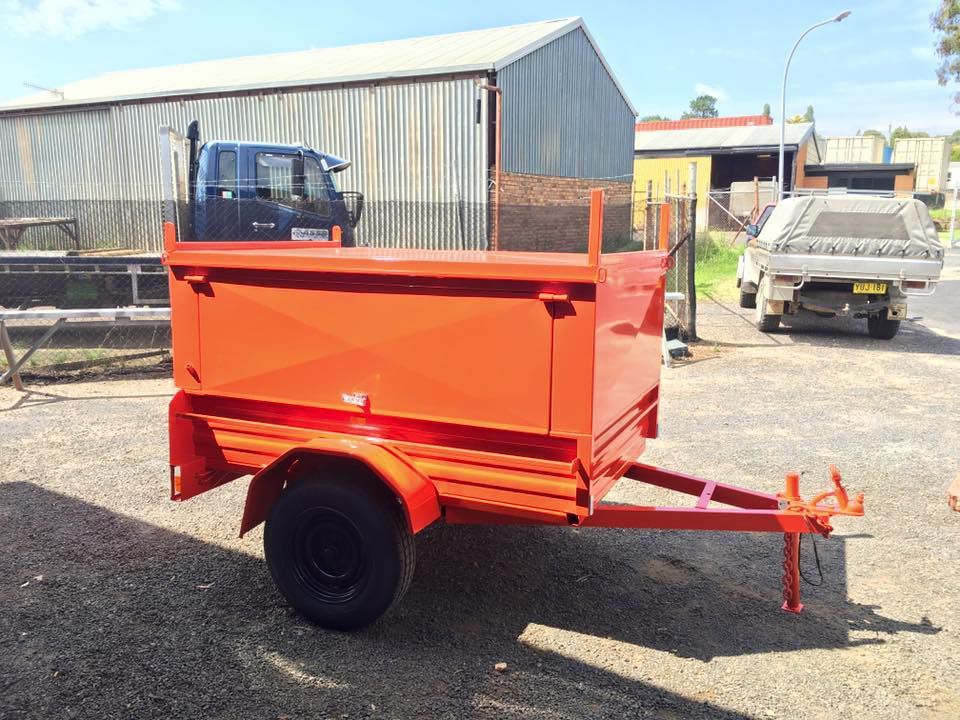 New Paint Trailer With Red Colour — ASSB Armidale Sand And Soda Blasting In Tamworth, NSW