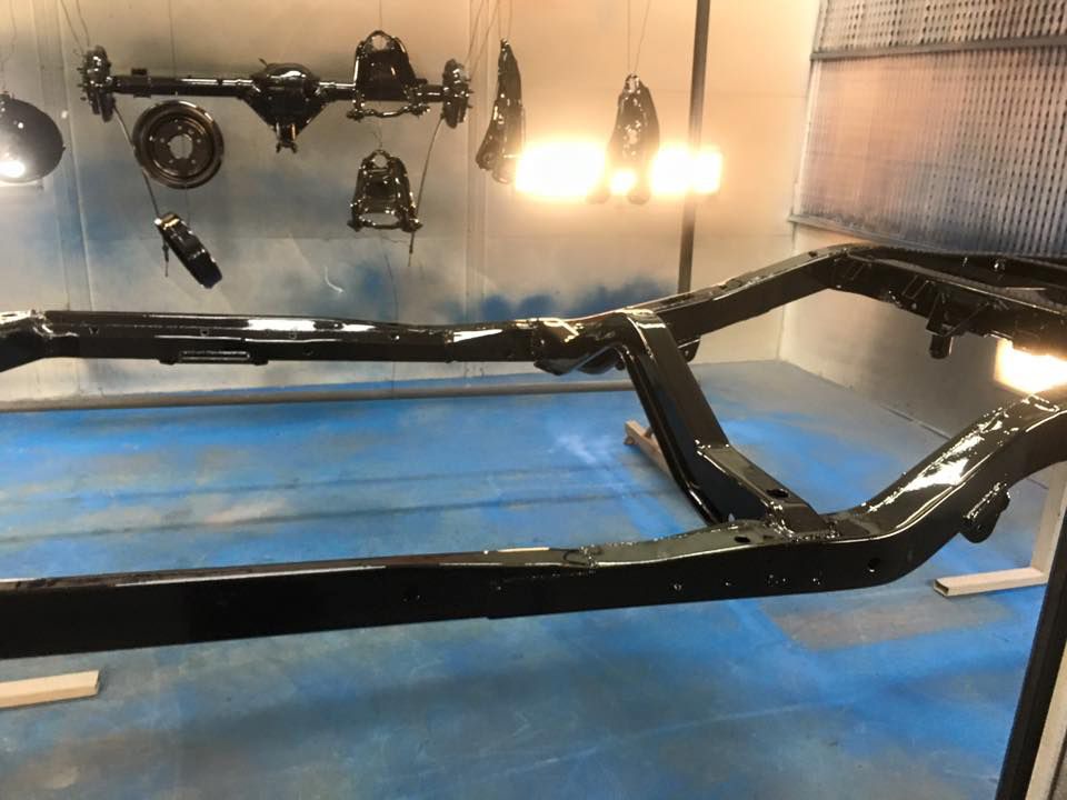 A Car Frame with A New Finish Black Paint — ASSB Armidale Sand And Soda Blasting In Armidale, NSW